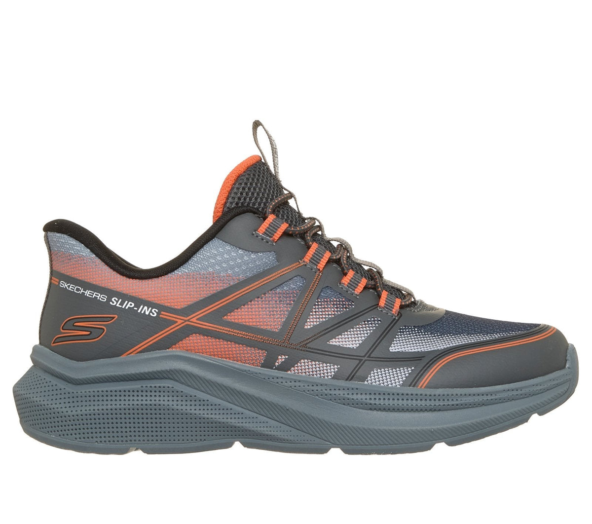 Skechers Slip-ins: Microspec Velocity - Grid-Shift, CHARCOAL / ORANGE